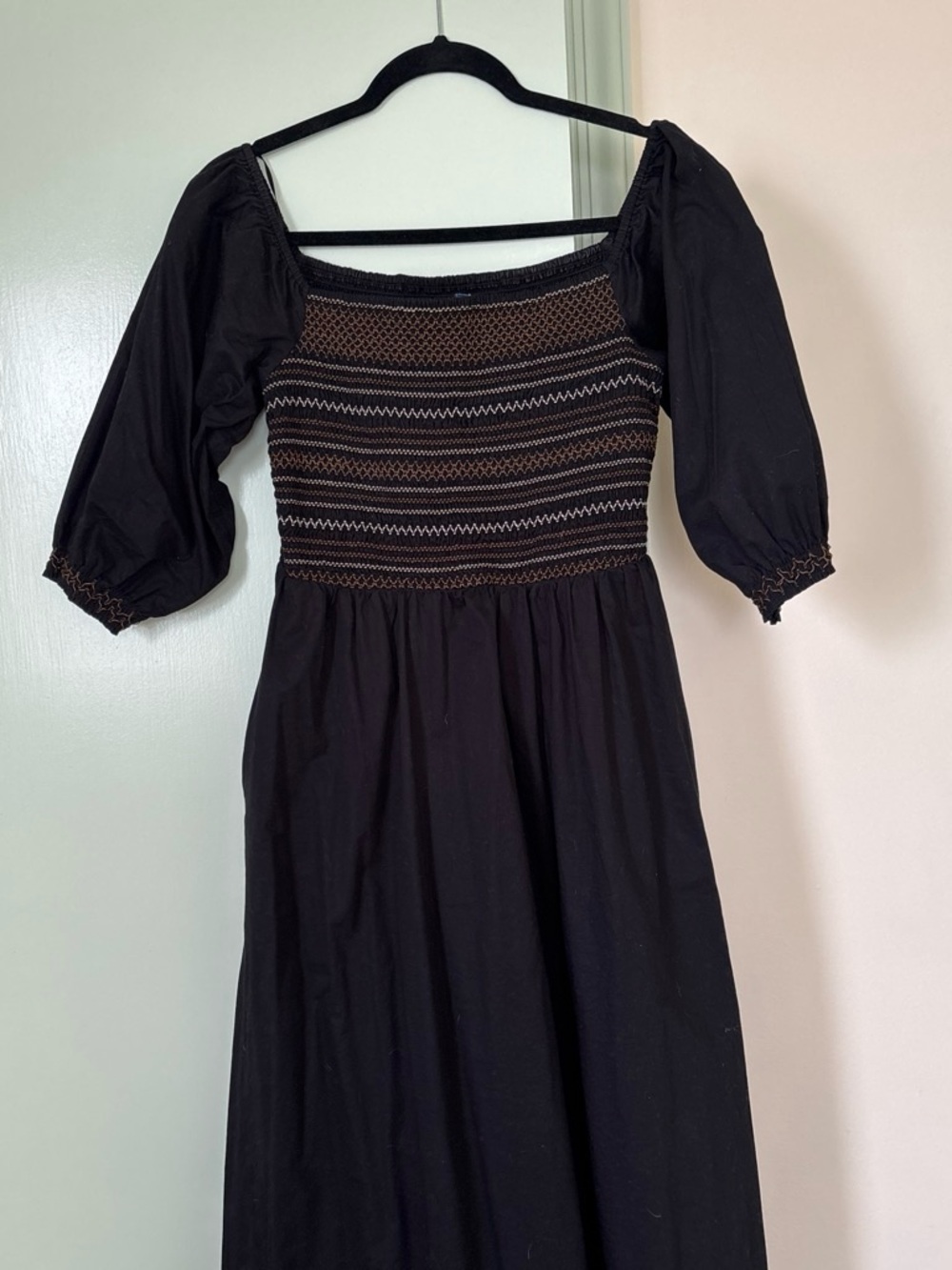 Cotton Old Navy Black Midi Dress